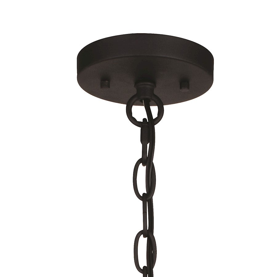 4 Light Pendant, Textured Black