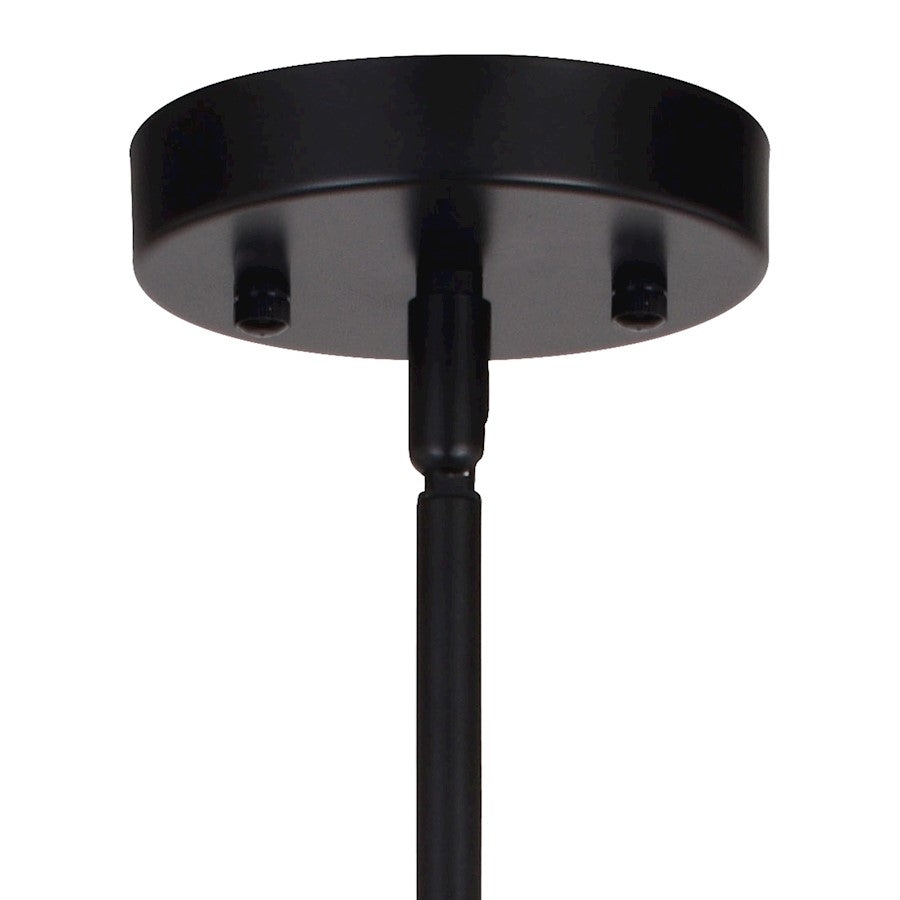 4 Light 17.5" Pendant, Black