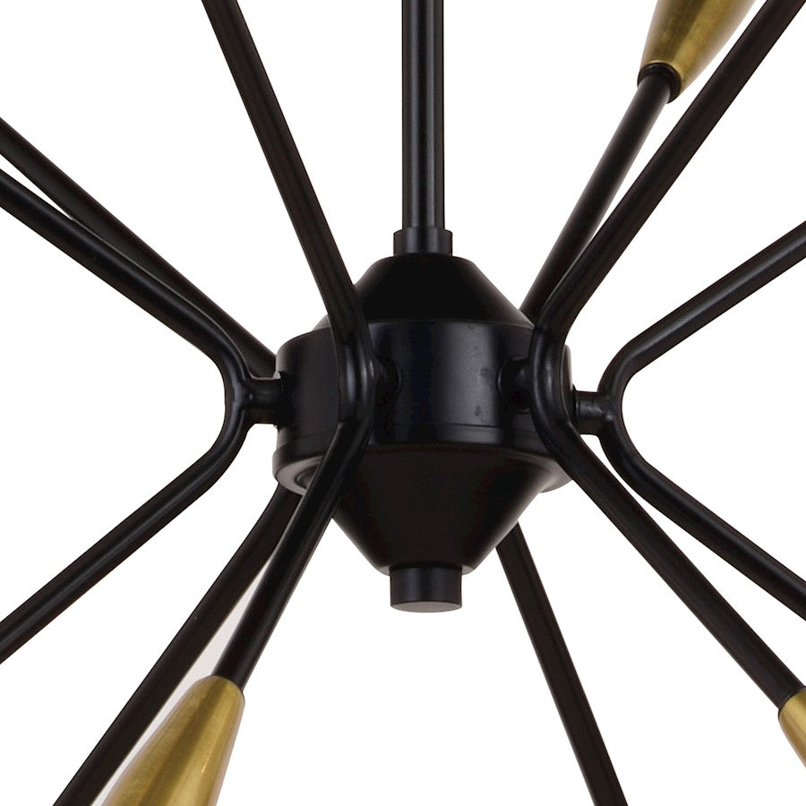 12 Light 25.25" Pendant, Matte Black