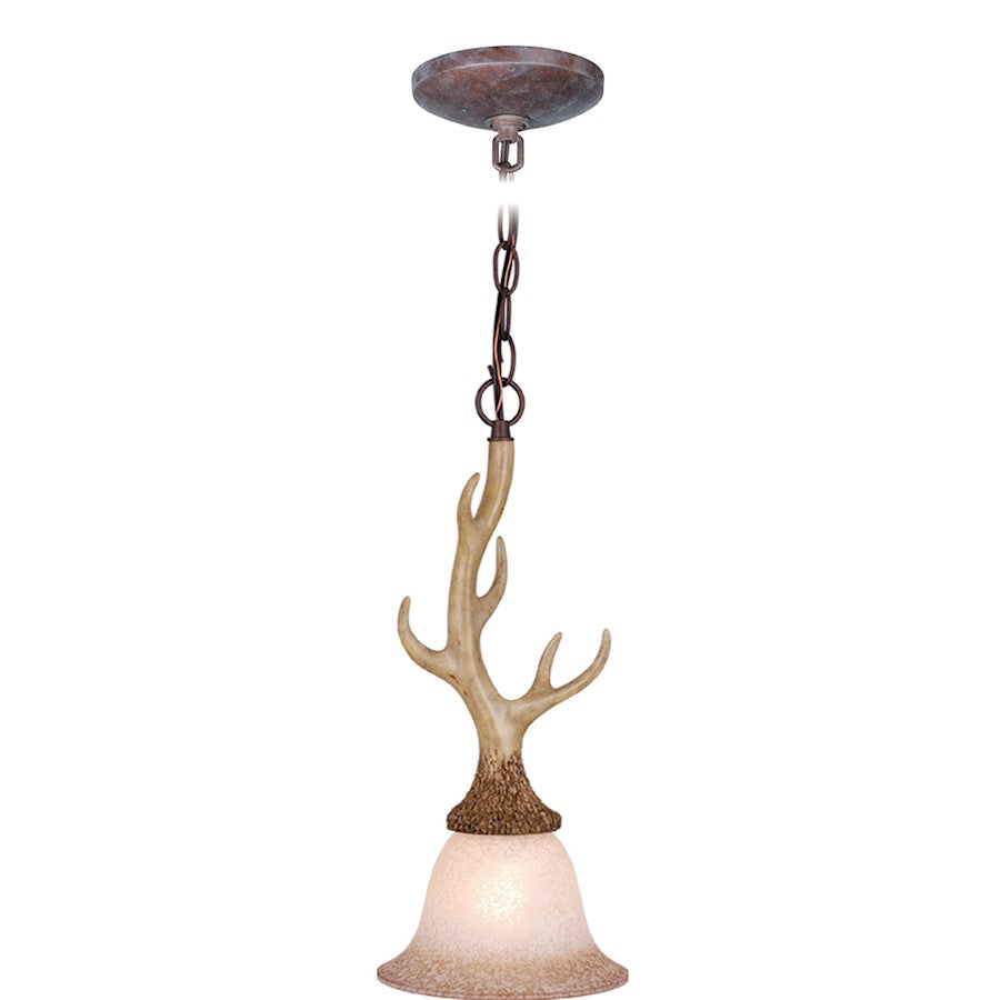 1 Light Mini Pendant, French Scavo Glass