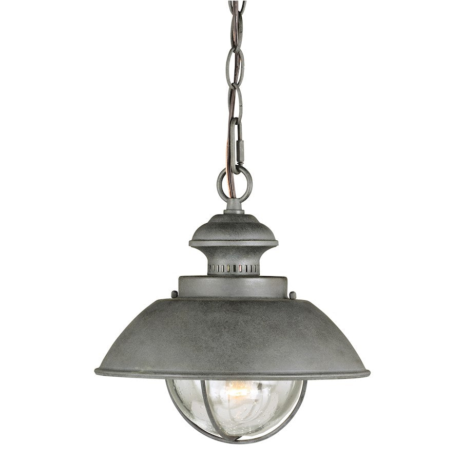 Vaxcel Harwich 1 Light Outdoor Pendant, Textured Gray