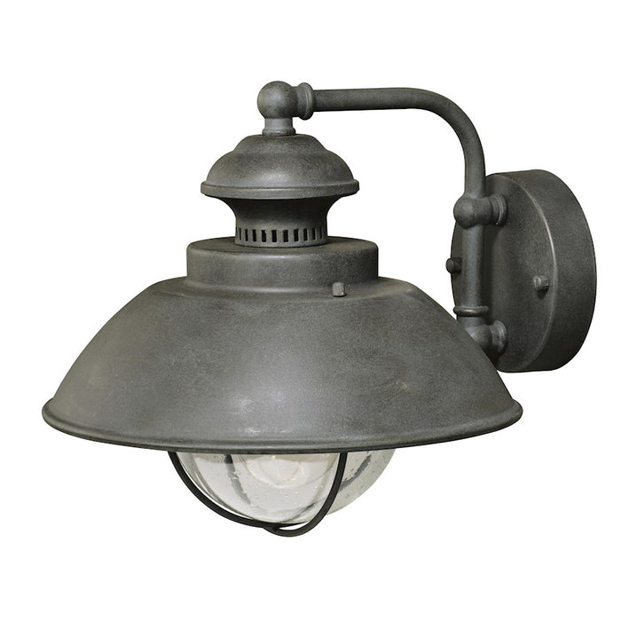 Vaxcel Harwich 1 Light Outdoor Wall Sconce, Gray/Seeded Glass
