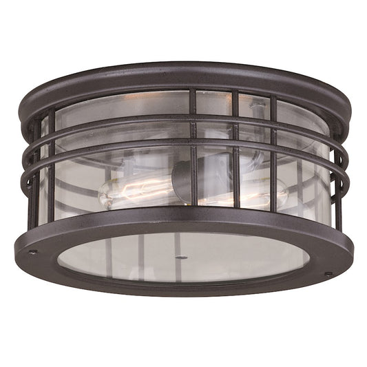 Vaxcel Wrightwood 12" Outdoor Flush Mount, Vintage Black