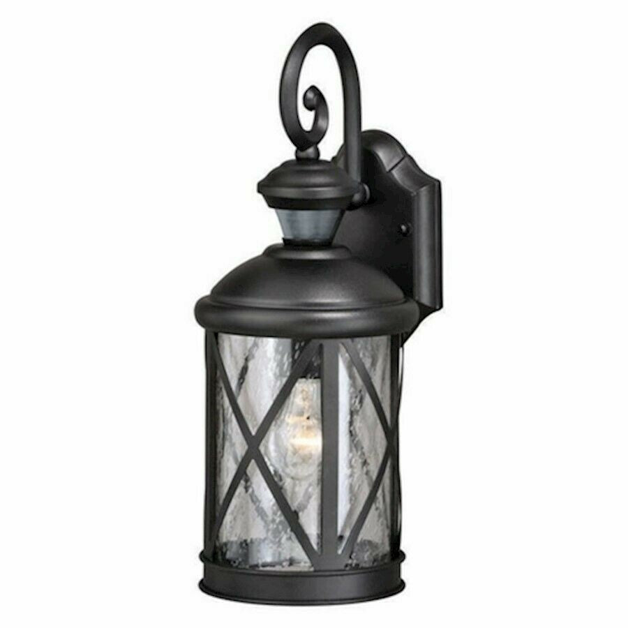 Vaxcel Henderson Motion Sensor 1 Light Outdoor Wall Light, Black/Clear - T0435