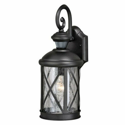 Vaxcel Henderson Motion Sensor 1 Light Outdoor Wall Light, Black/Clear - T0435