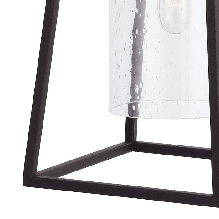 Vaxcel Nash 1 Light Outdoor Wall Light, Black/Clear Seeded