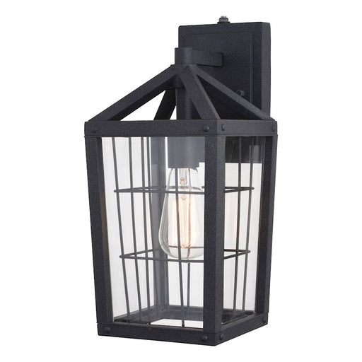 Vaxcel Gage 1 Light 7" Outdoor Wall Light, Volcanic Black/Clear - T0589