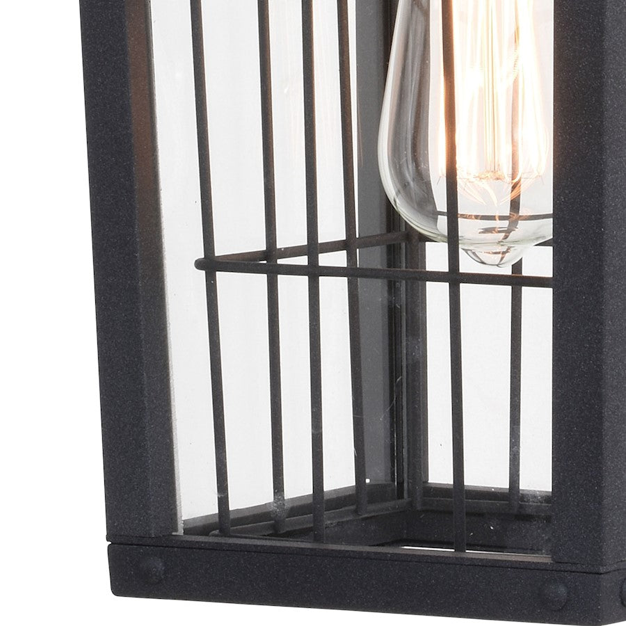 1 Light 7" Outdoor Pendant, Volcanic Black