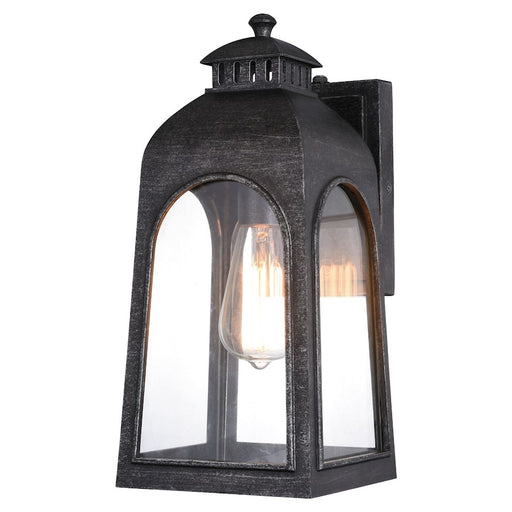 Vaxcel Pilsen 1 Light 6.5" Outdoor Wall Light, Brushed Charcoal/Clear - T0591