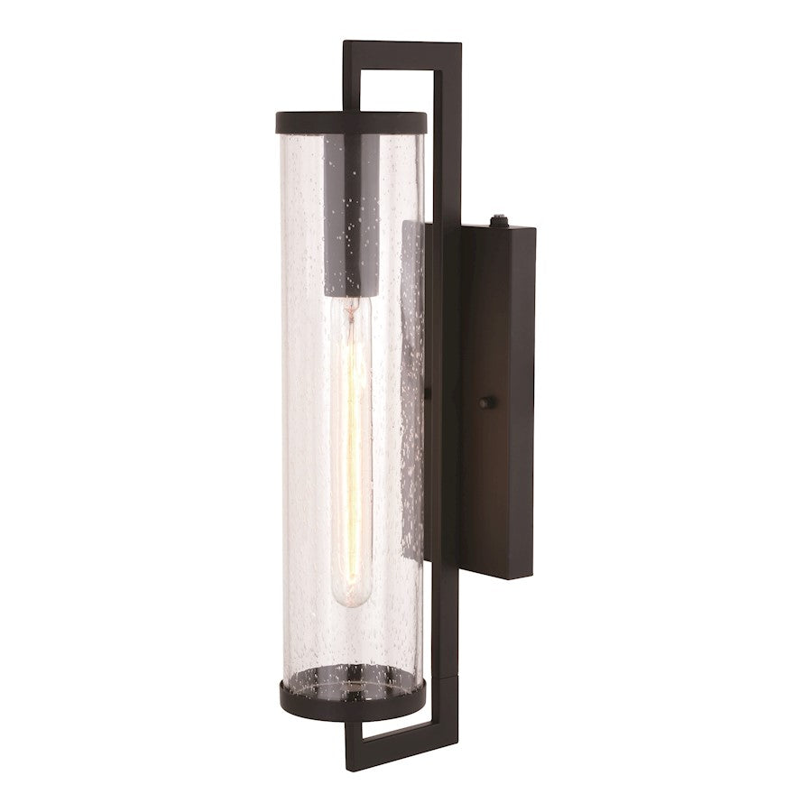 Vaxcel Morgan 1 Light Park 20" Outdoor Wall Light, Black /Clear Seeded - T0604