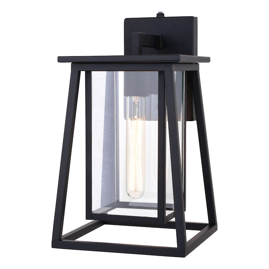 Vaxcel Blackwell 1 Light 8" Outdoor Wall Light, Matte Black/Clear - T0608