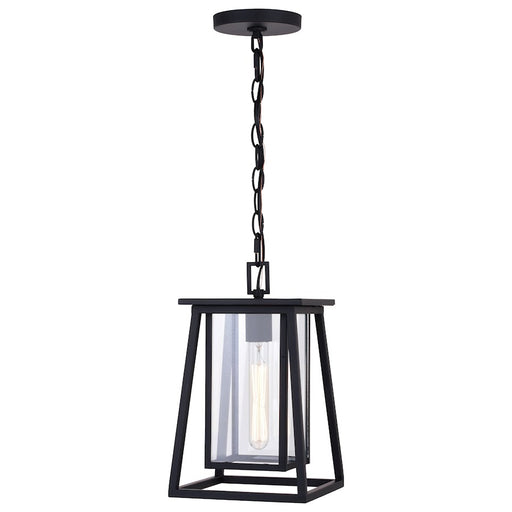Vaxcel Blackwell 1 Light 8" Outdoor Pendant, Matte Black/Clear - T0609
