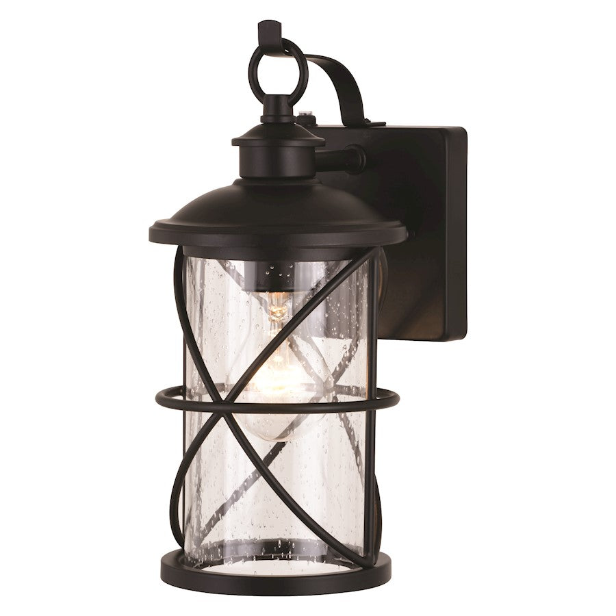 Vaxcel Adams 1 Light 5.5" W Outdoor Wall Light, Black/Clear - T0633