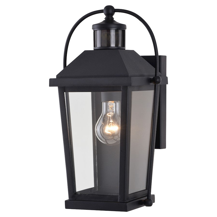 Vaxcel Lexington 1 Light Dualux 8" Outdoor Wall Light, Black/Clear - T0636