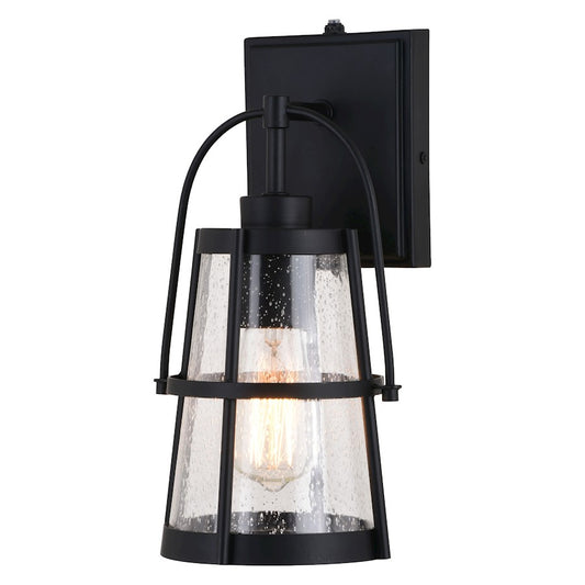 Vaxcel Portage Park 1 Light 6.5" Outdoor Wall Light, Matte Black/Clear - T0640