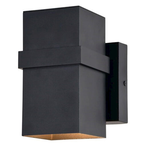 Vaxcel Lavage 7" H 1 Light Outdoor Wall Light, Black/Metal Shade - T0660