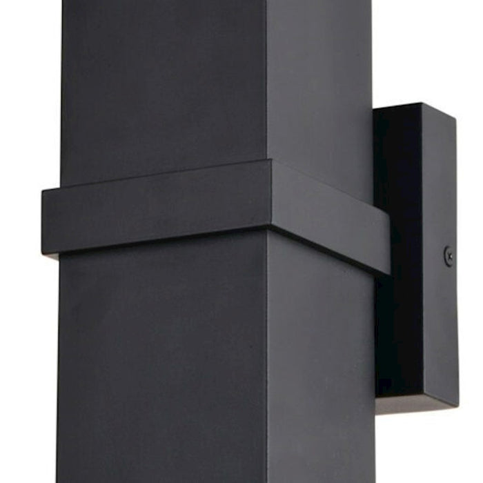 Vaxcel Lavage 14" H 2 Light Outdoor Wall Light, Textured Black/Metal