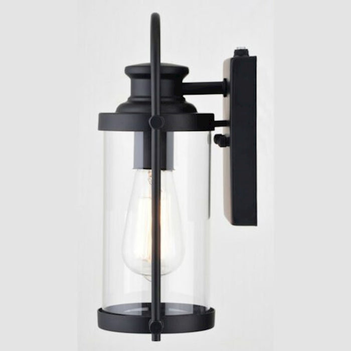 Vaxcel Winfield Outdoor Wall Light, Matte Black/Clear Glass
