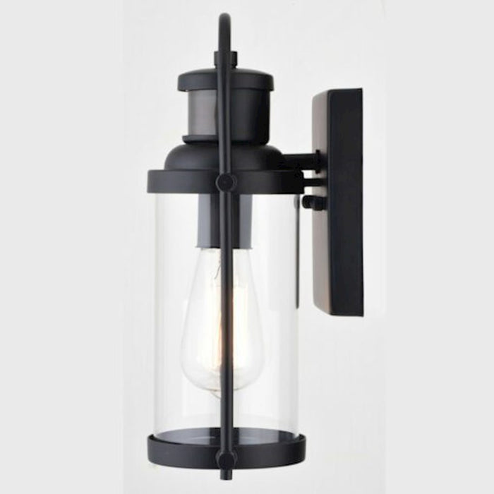 Vaxcel Winfield 6" Dualux Outdoor Wall Light, Matte Black/Clear Glass