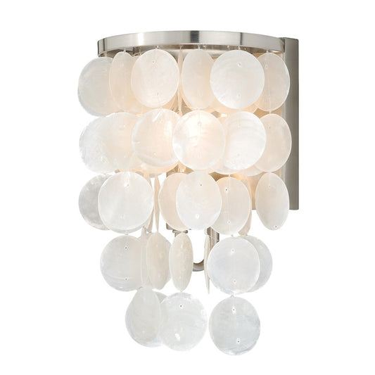 Elsa Capiz Shell Bathroom Vanity Light, Satin Nickel