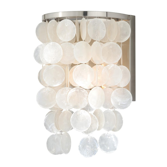 Elsa Capiz Shell 8" Wall Light, Satin Nickel