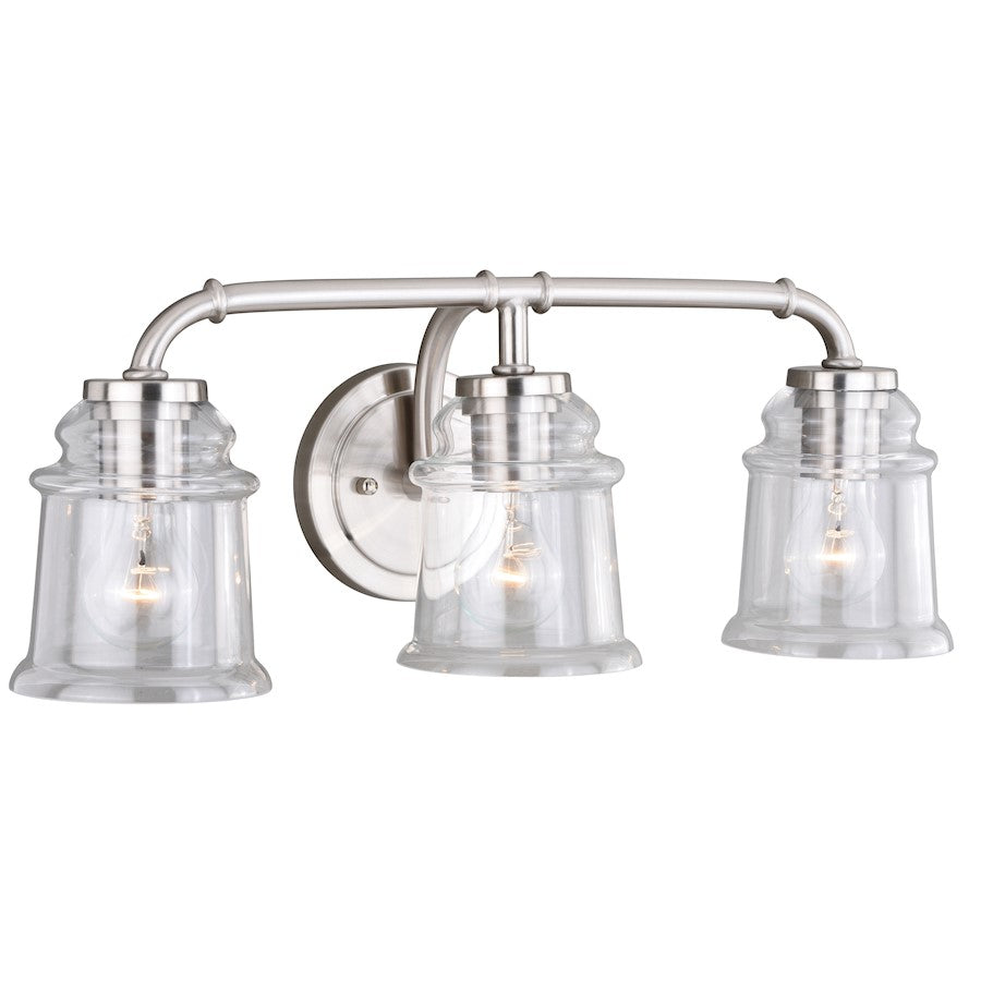 Bathroom Vanity Light, Satin Nickel