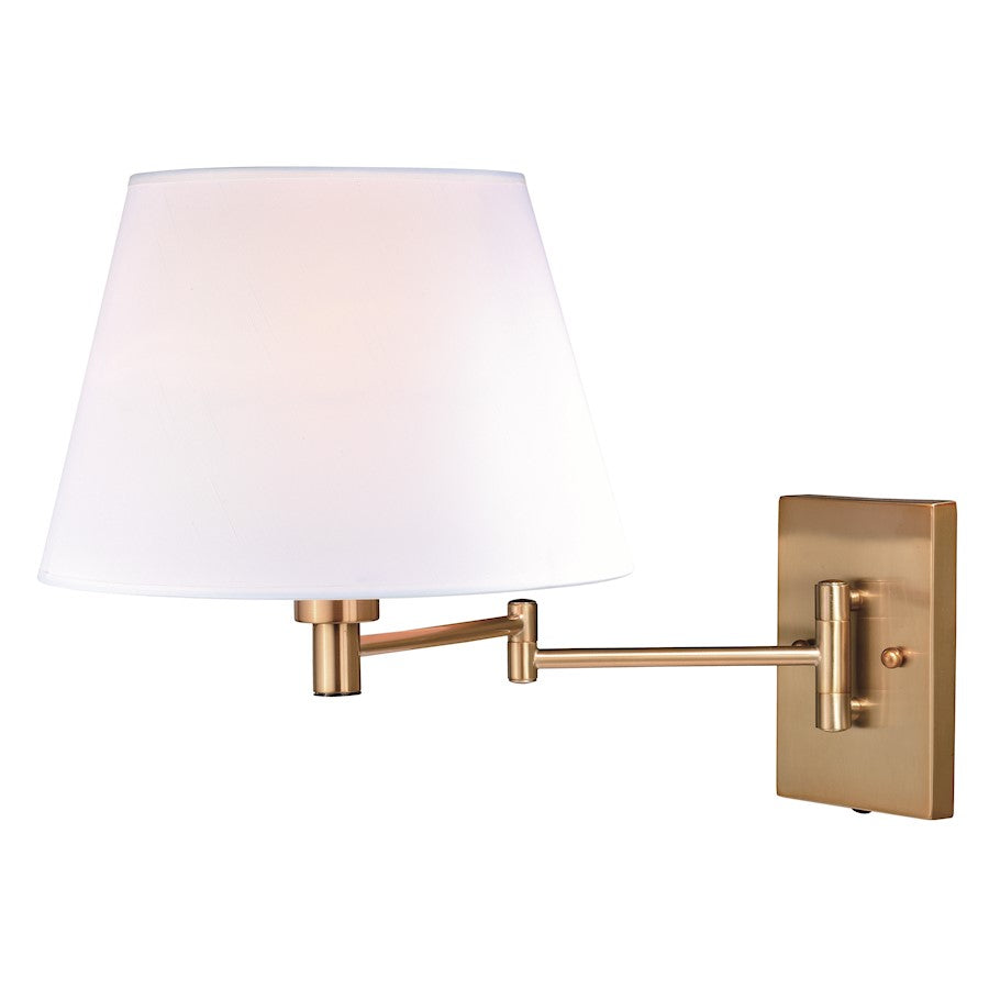 Vaxcel Chapeau Instalux Swing Arm Wall Light, Natural Brass