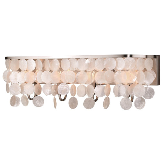 Elsa Capiz Shell Bathroom Vanity Light, Satin Nickel