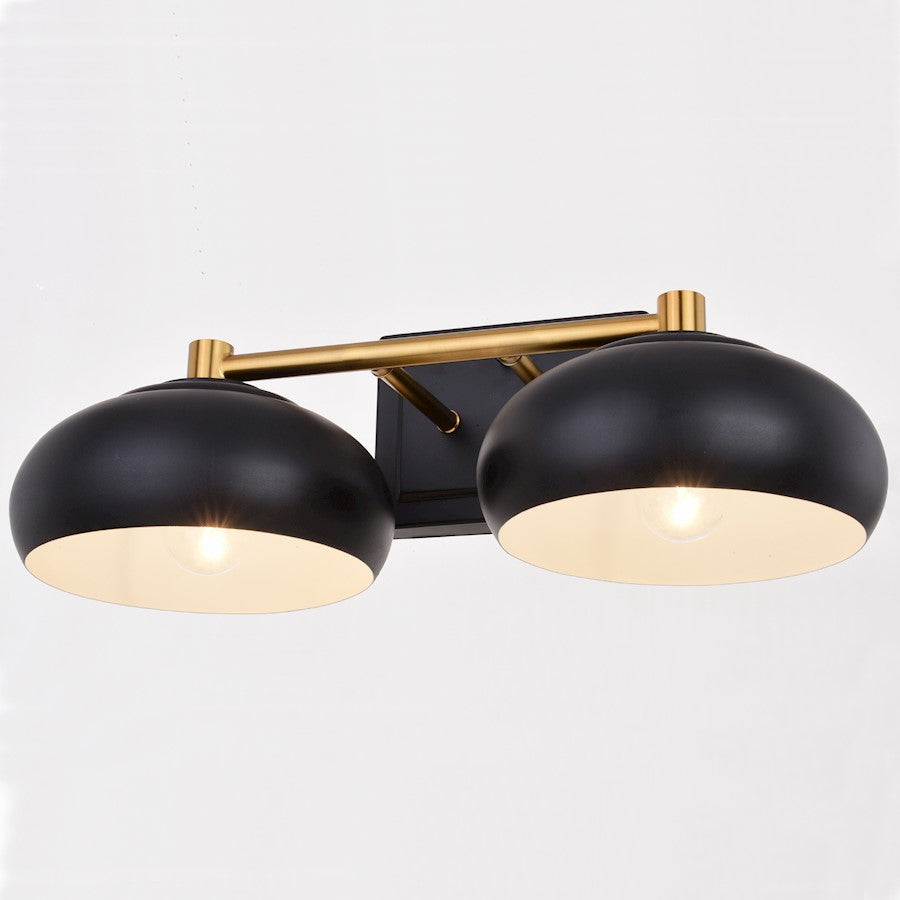 2 Light Bathroom Vanity Light, Matte Black