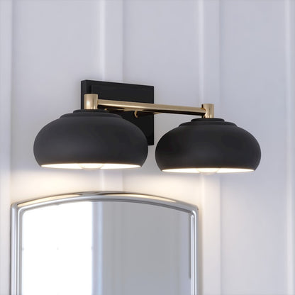 2 Light Bathroom Vanity Light, Matte Black