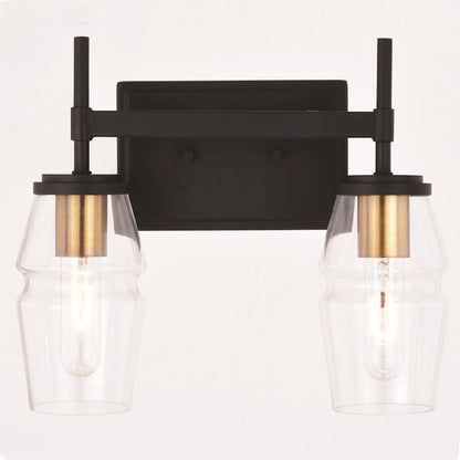 2 Light Bathroom Vanity Light, Matte Black