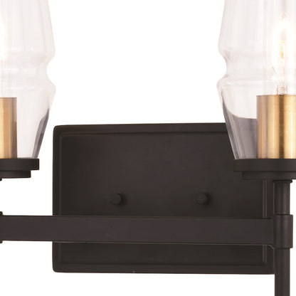 2 Light Bathroom Vanity Light, Matte Black