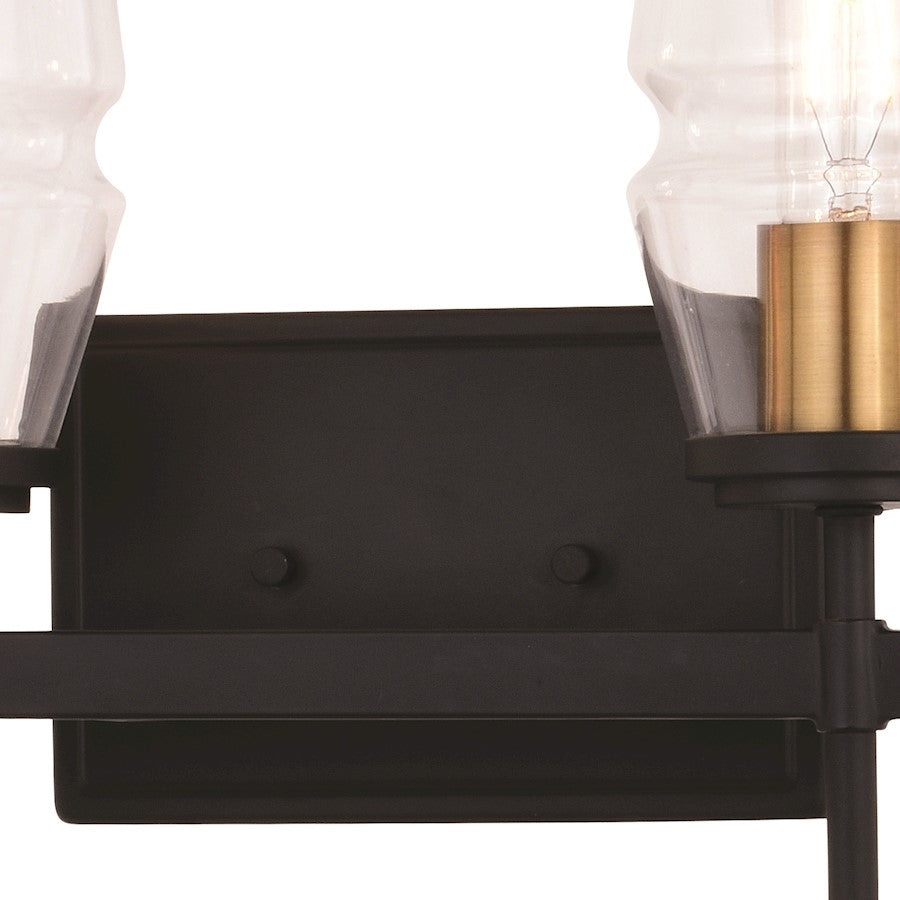 4 Light Bathroom Vanity Light, Matte Black