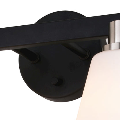 2 Light Bathroom Vanity Light, Matte Black