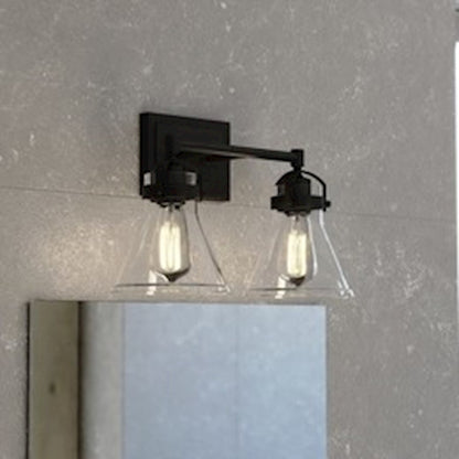 2 Light Bathroom Vanity Light, Charcoal Black