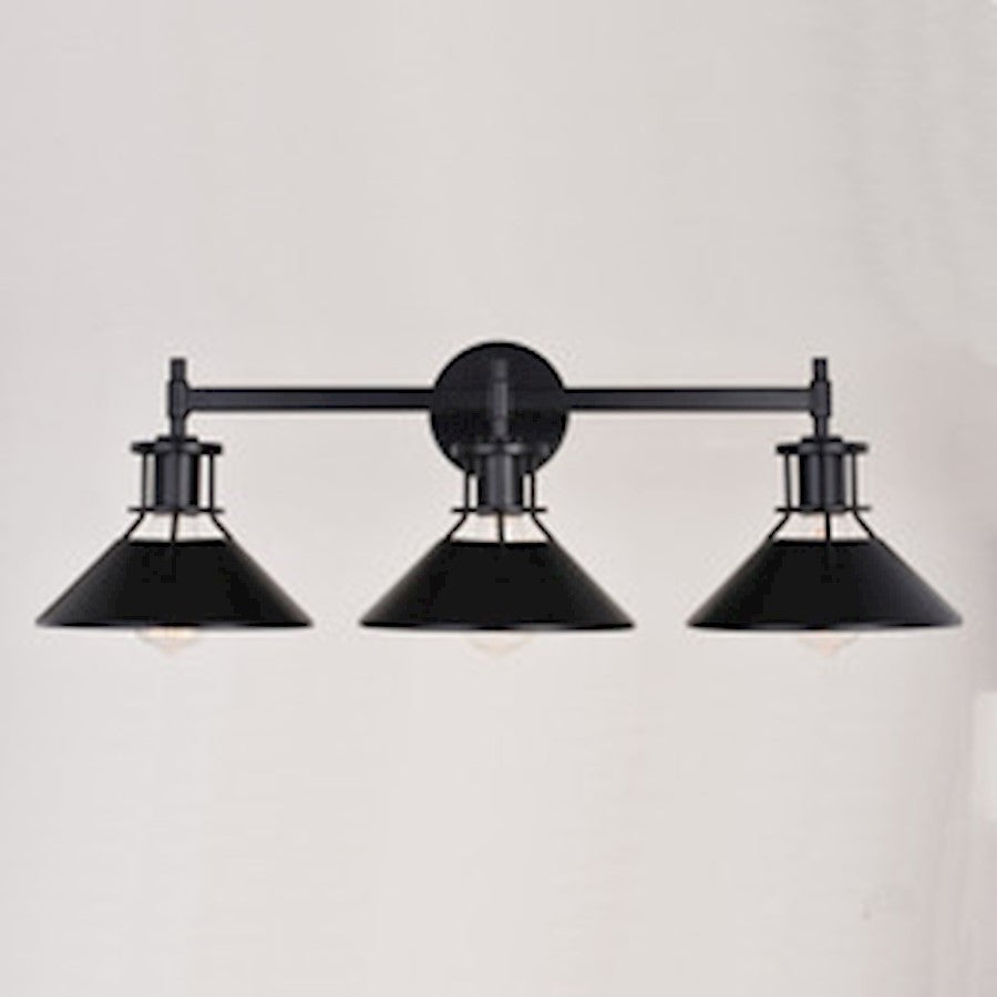 3 Light Bathroom Vanity Light, Black