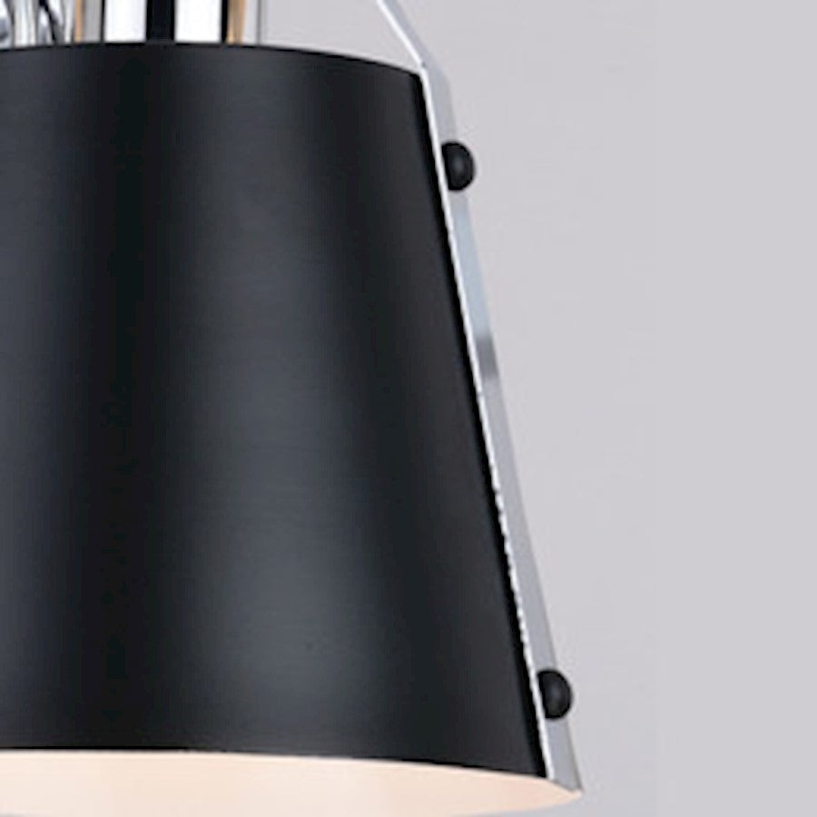 2 Light 16" Bathroom Vanity Light, Matte Black