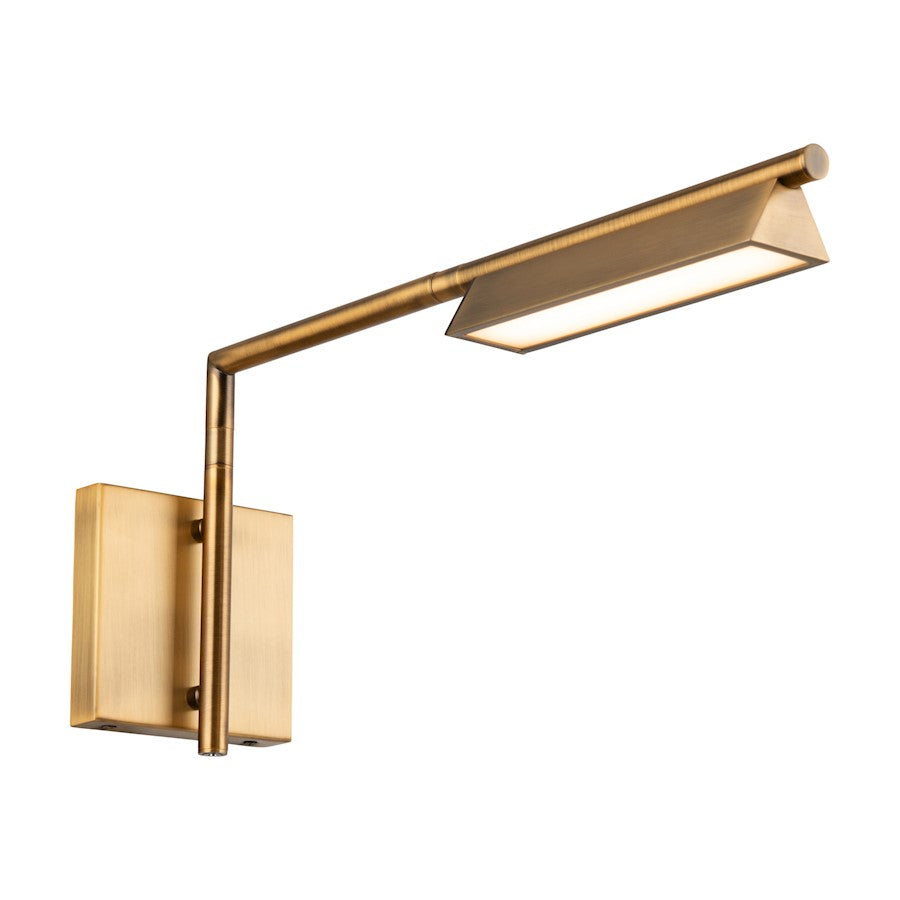 dweLED Eero 18" LED 1 Light Swing Arm Wall Light 3000K, Aged Brass - BL-49018-AB