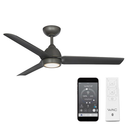 WAC Lighting Mocha 3 Blade LED Smart Ceiling Fan, Bronze/Bronze - F-001L-OB