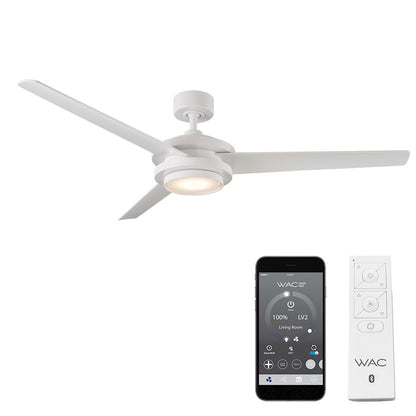 WAC Lighting Geos 3 Blade Smart Ceiling Fan, White/White - F-068L-MW