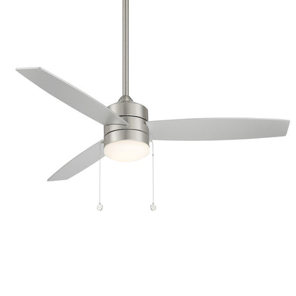 WAC Lighting Atlantis 3 Blade Pull Chain Ceiling Fan, Nickel/Nickel - F-072L-BN