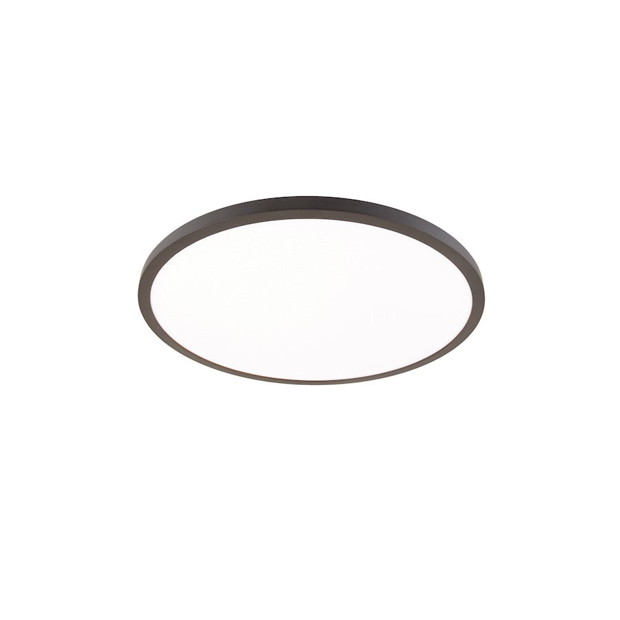 WAC Lighting Round 1 Light 15" 3500K Flush Mount, BK/Trans - FM-15RN-935-BK