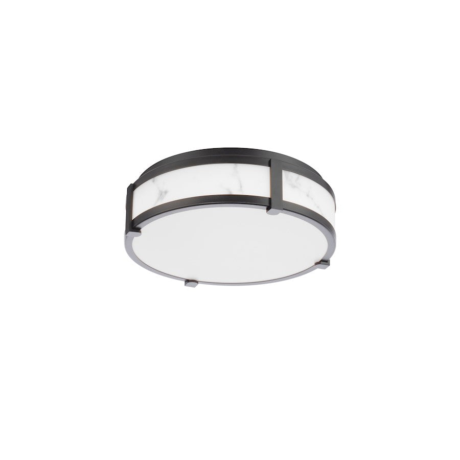 WAC dweLED Constantine 1 Light 14" LED Flush, Black/Etched Acrylic - FM-27214-BK