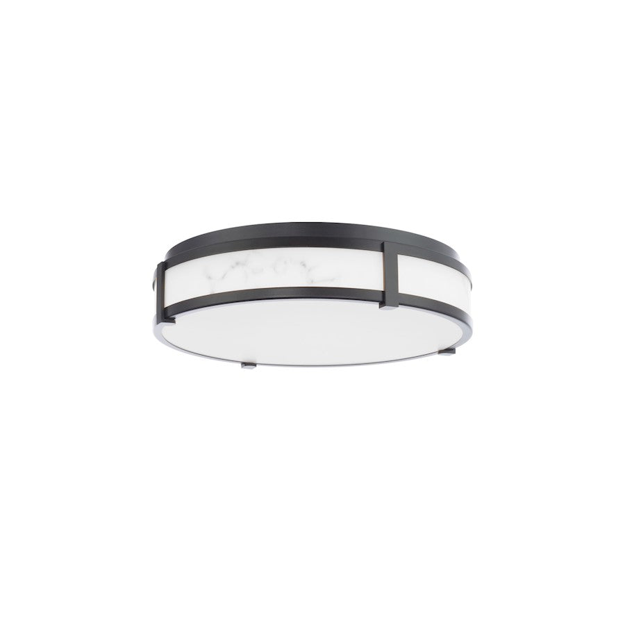 WAC dweLED Constantine 1 Light 18" LED Flush, Black/Etched Acrylic - FM-27218-BK