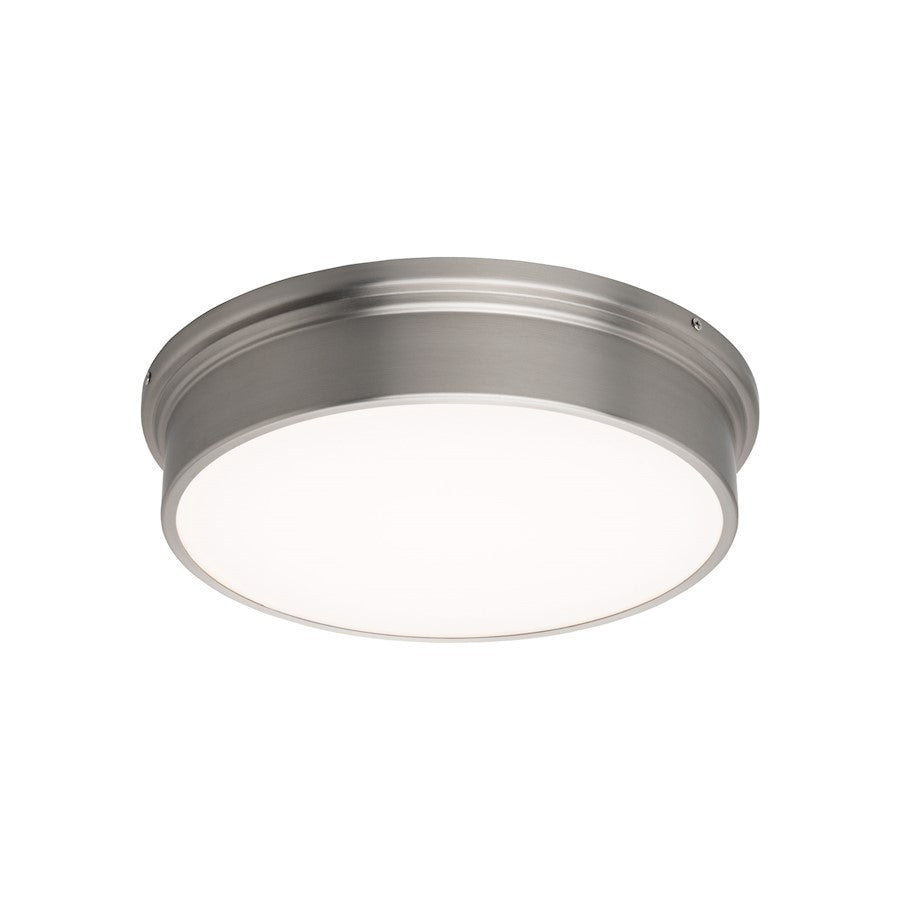 dweLED York 8" LED 1 Light Flush Mount 3000K, Brushed Nickel/Opal - FM-45008-BN