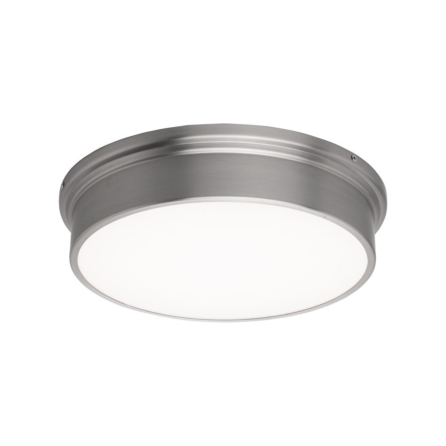 dweLED York 12" LED 1 Light Flush Mount 3000K, Brushed Nickel/Opal - FM-45012-BN