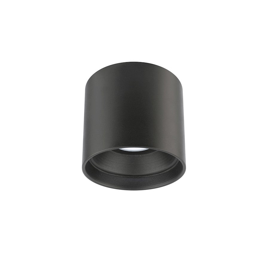 WAC dweLED Downtown 1 Lt 5" LED Round Flush 4000K, BK/Glass - FM-W47205-40-BK