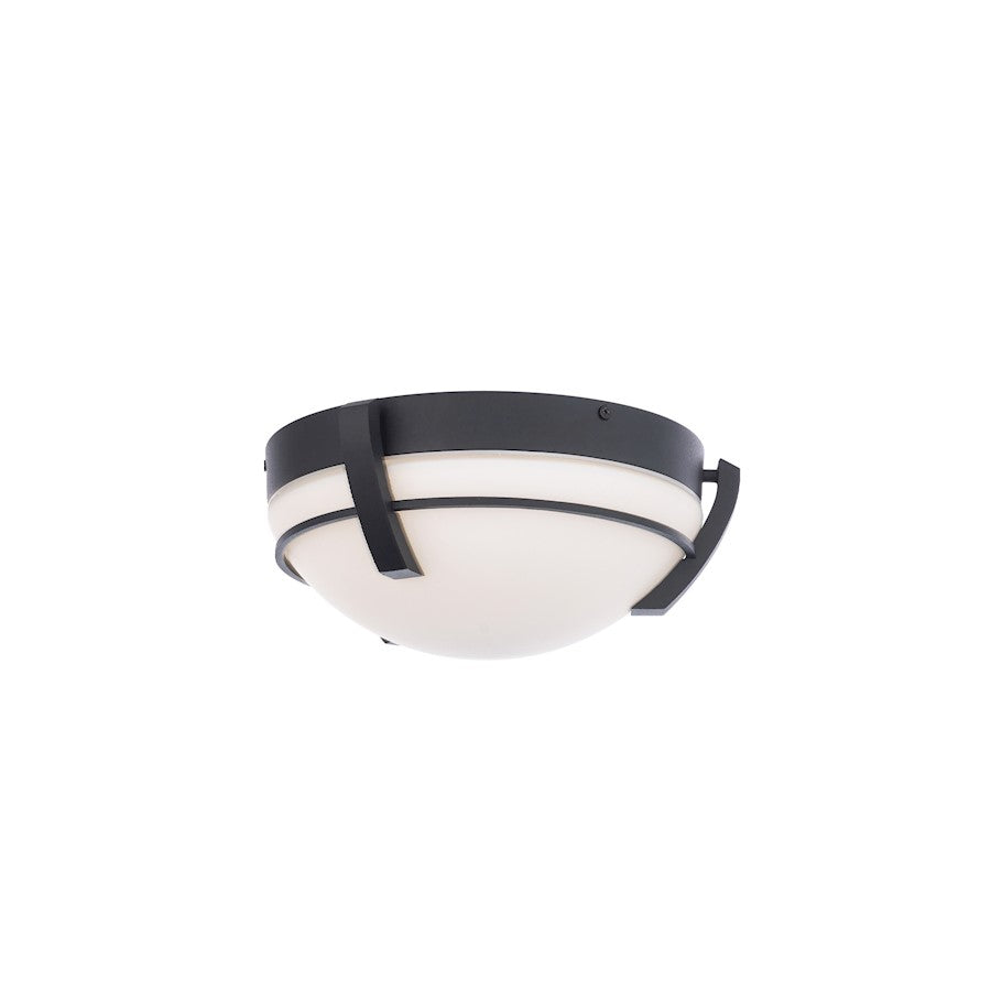 WAC dweLED Bradbury 1 Light 16" LED Flush Mount, Black/Opal - FM-W93216-BK