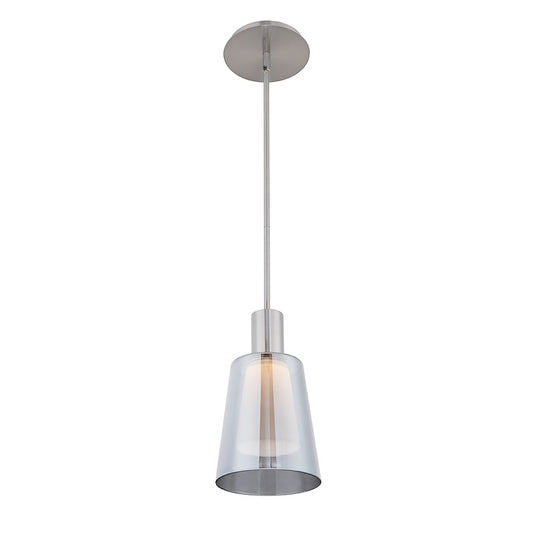 dweLED Chic 6" LED 1 Light Pendant 3000K, Brushed Nickel/Smoke - PD-12006-BN