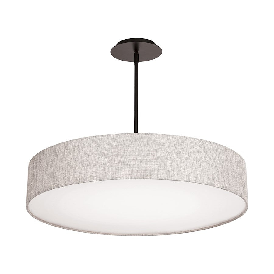 dweLED Manhattan 26" LED 1 Light Fabric Pendant 2700K, Black/Beige - PD-13726-BK